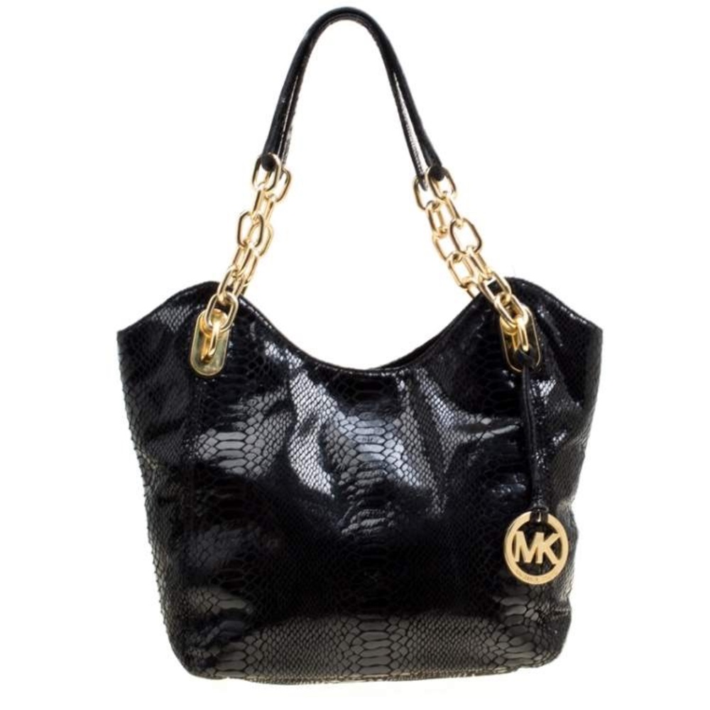 Michael Michael Kors Python Embossed Leather Medi… - image 1